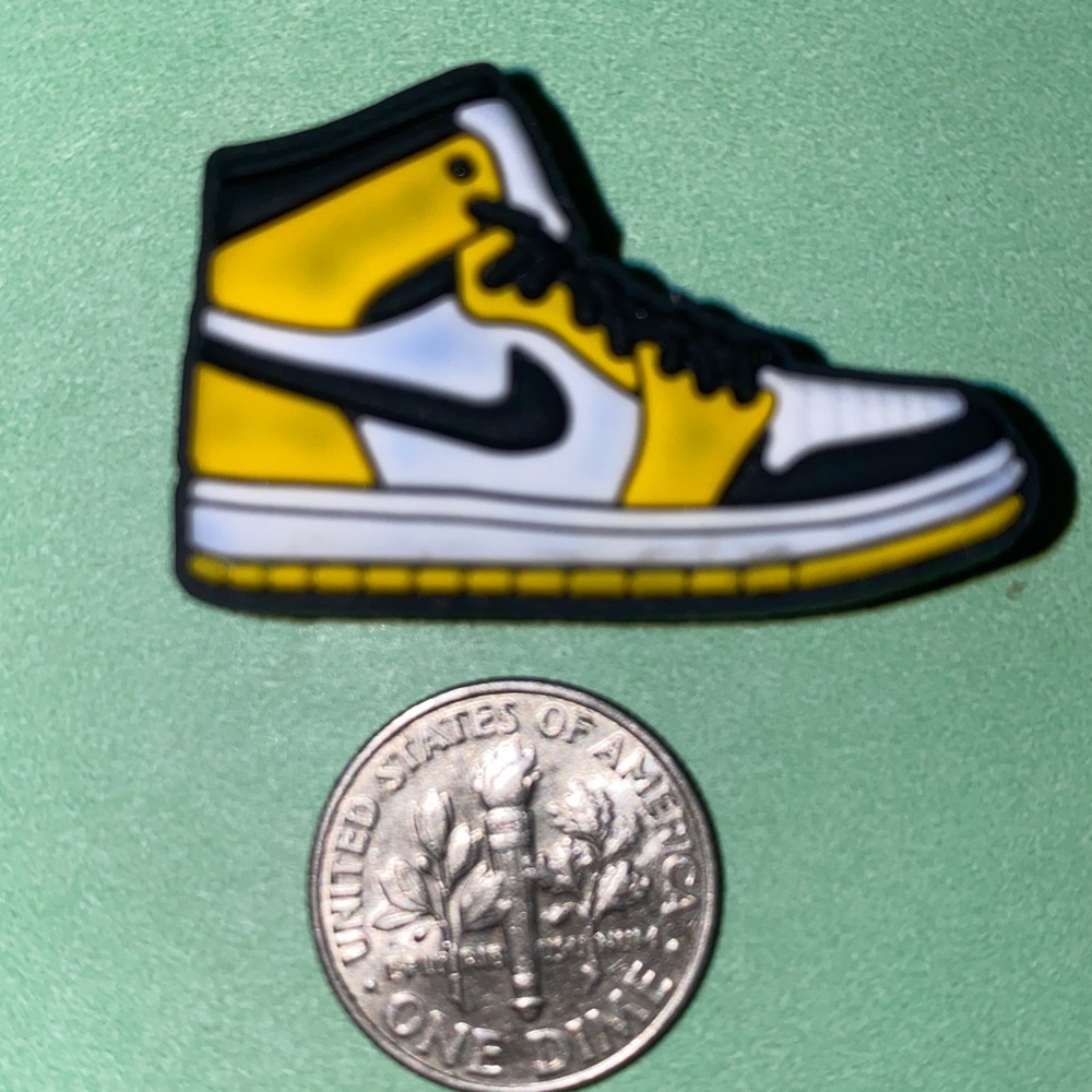 (10 for $15) Sport Nike Tennis Black & yellow Sneakers Shoes Croc Shoe Charms